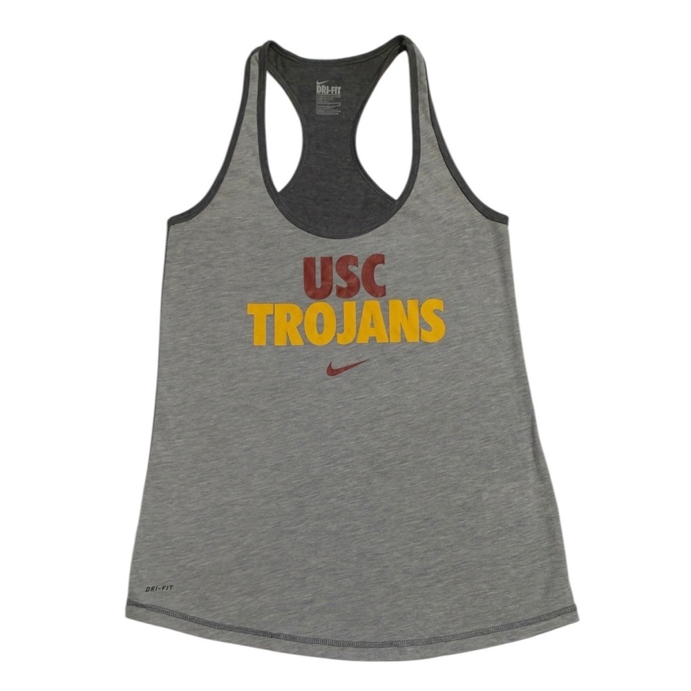 Nike USC Trojans Women Gray Dri-FIT Racerback Tank Top Small W52271